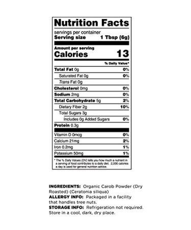 Terrasoul Superfoods Organic Carob Powder 1 Lb - High Fiber Cocoa Powder Alternative - Buy Online on GoSupps.com