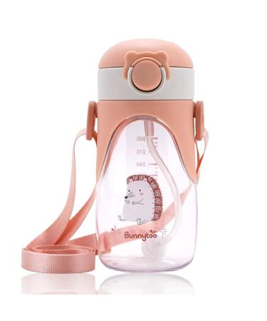 Bunnytoo Sippy Cup for Toddlers with Strap-300 ml Baby Cup Suitable from 8+ Months Learner Cup Night Trainer Cup Independent Drinking Spill-Free Toddler Cup Leak-Proof Silicone Spout BPA-Free-Apricot Apricot 1