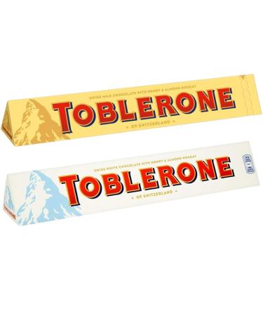 Milk Chocolate Bar 360g x1 with White Chocolate Bar 360g x1- Bundle Consisting of Toblerone Chocolate x2 Pack - Buy Online on GoSupps.com