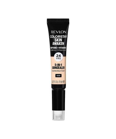 Revlon ColorStay Skin Awaken 5-in-1 Concealer Lightweight Creamy Longlasting Face Makeup with Caffeine & Vitamin C For Imperfections Dark Circles & Redness 005 Fair 0.27 fl oz 005 Fair 0.27 Fl Oz (Pack of 1)