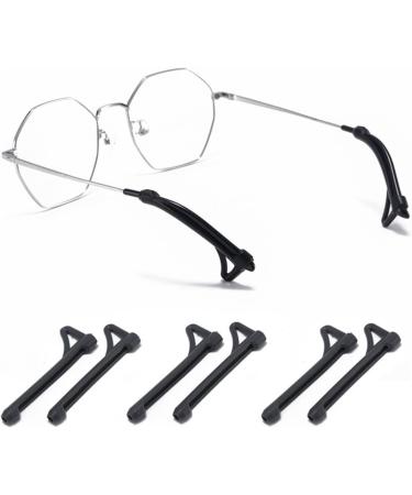 Osaladi Slipproof Silicone Glasses Sleeves - 3 Sets 5 Pairs for Secure Holding - Black - Perfect for Glasses Legs & Spikes - International Shipping Available - Buy Online on GoSupps.com