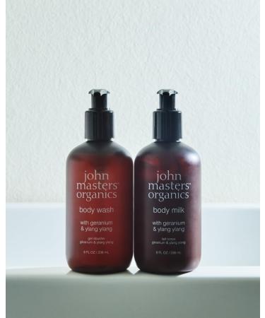 John Masters Organics Body Wash - Geranium & Ylang Ylang | Premium Organic Skincare | International Shipping Available - Buy Online on GoSupps.com