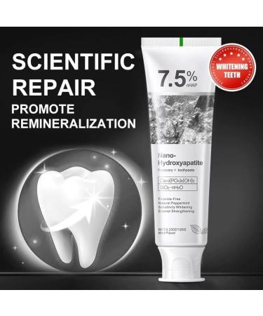 2PCS 7.5% Hydroxyapatite Toothpastes Remineralize Fluoride-Free Stain Removal Daily Use for Oral Health Gentle Mint - Buy Online on GoSupps.com