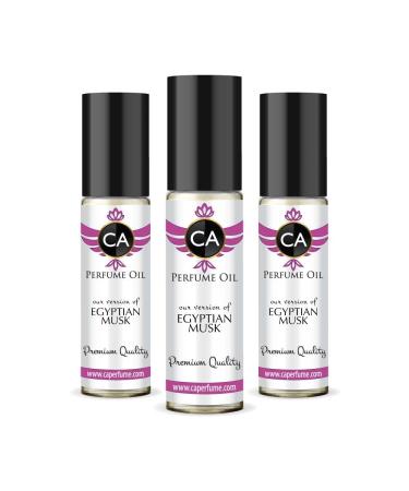 CA Perfume Impression of Emra Egyptian Musk For Women & Men Replica Fragrance Body Oil Dupes Alcohol-Free Essential Aromatherapy Sample Travel Size Concentrated Long Lasting Roll-On 0.3 Fl Oz-X3