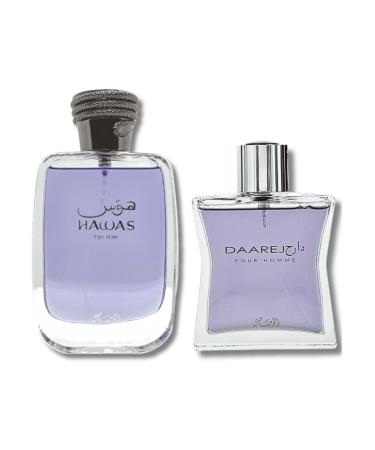 RASASI Hawas For Him & Daarej For Homme EDP 100Ml (3.4Oz)