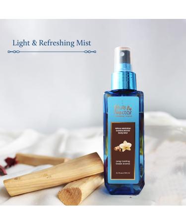 Blue Nectar Niraa Madurai Sandalwood Body Mist for Long Lasting Freshness and Aromatic Body Fragrance(3.4 Fl Oz) Wood 1 Fl Oz (Pack of 1) - Buy Online on GoSupps.com