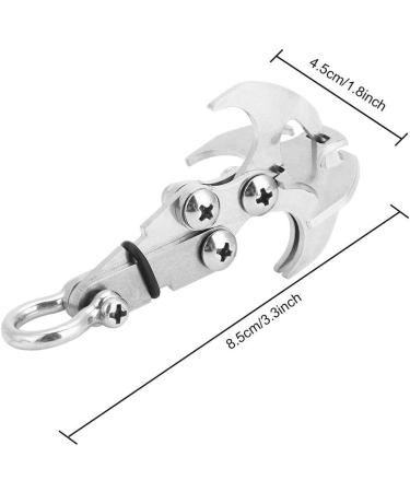 Stainless Steel Climbing Claw - Foldable Grappling Hook & Carabiner for Outdoor Survival Mountaineering & Hiking - Buy Online on GoSupps.com