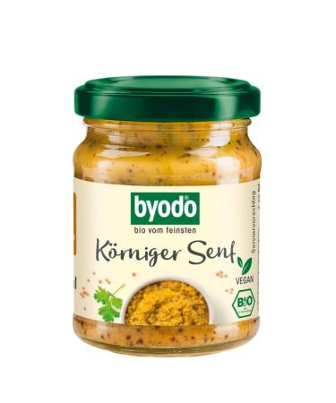 ByoDo Byodo Pack of 6 jars of grain mustard - Medium grain - 6 x 125 ml - Organic