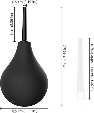 Melao Enema Bulb 224ML (Black) - Reusable Anal Douche for Men and Women with Soft Nozzle - Buy Online on GoSupps.com