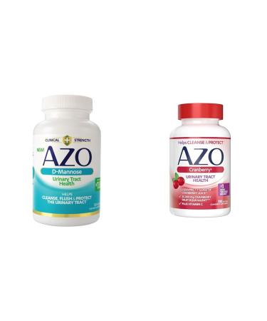 AZO D Mannose Urinary Tract Health Cleanse Flush & Protect The Urinary Tract & Cranberry Urinary Tract Health Supplement 1 Serving 1 Glass of Cranberry Juice