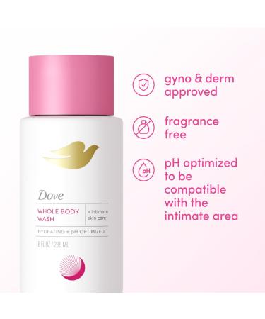 Dove Whole Body & Intimate Wash for Women - Gynecologist Tested Unscented Feminine Wash For Sensitive Skin 8 oz - Buy Online on GoSupps.com