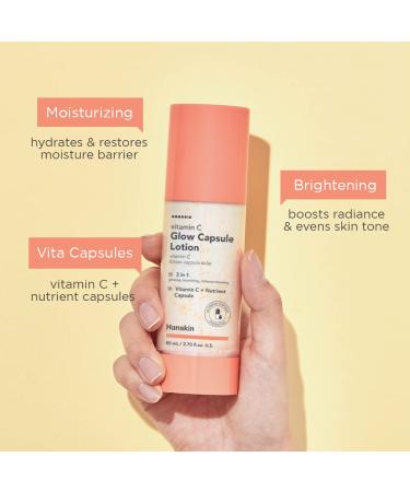 Hanskin Vitamin C Glow Capsule Moisturizer - Brightening Korean Skin Care with Niacinamide & Vitamin B for Radiance | 2.7 fl oz - International Shipping Available - Buy Online on GoSupps.com