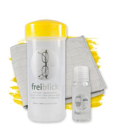 Free view glasses bath (yellow) in the set with 50ml special cleaner and microfiber cloth - glasses cleaning cloth in extra sizes of 40x40 cm - mobile glasses cleaning device suitable for any glasses - Buy Online on GoSupps.com