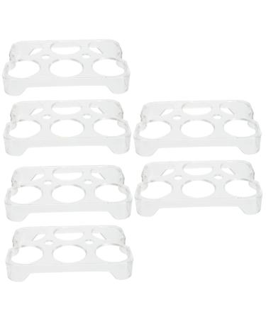 Angoily 6 Pcs Egg Shelf Empty Egg Cartons Plastic Egg Trays Egg Boxes Storage Bins Pp Take Away Storage Box