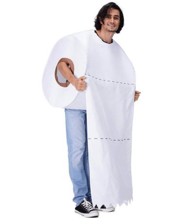 Funny Rolling Paper Costumes Cosplay Clothing Halloween Party Roll Paper Tissue Toilet Paper Costumes for Adults - Buy Online on GoSupps.com