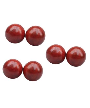 FRCOLOR 6 STK Handblock play rolling ball massage manual massage balls Stressball massage ball Chinese style massage ball rosewood handball fitness ball on the wrist Red