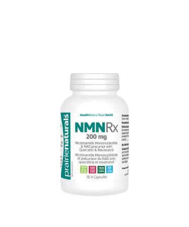 Prairie Naturals NMN Rx 200mg w/Quercetin+Resveratrol provides vitamin B3 and antioxidants - 30 Count Non-GMO Gluten Free Vegan
