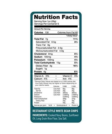 Beanitos White Bean Chips - Vegan, Gluten-Free, 5 Oz, Pack of 6 - Restaurant Style Snack - Buy Online on GoSupps.com