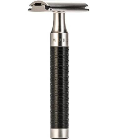 M HLE Rocca Shaving Set - Silvertip Badger Brush Safety Razor & Black Stainless Steel Holder | Premium Men's Grooming Essentials - Buy Online on GoSupps.com