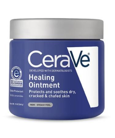 CeraVe Healing Ointment Bundle - 12 oz Tub & 1.89 oz Travel Size Tube | Protects & Soothes Dry, Cracked, Chafed Skin - Buy Online on GoSupps.com