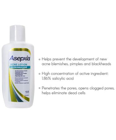 Asepxia Acne Lotion 4oz (Pack of 3) - Clear Skin Solution for Acne-Prone Skin - Buy Online on GoSupps.com