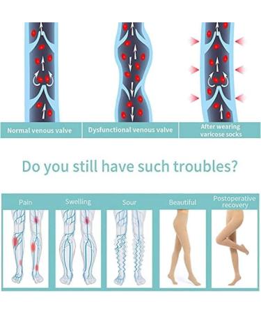 Evolyline Medical Compression Tights 20-30MMHG for Women & Men - Class II Closed Toe Graded Compression for Lipedema - XL Beig - Buy Online on GoSupps.com