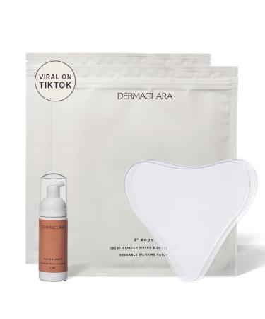 Dermaclara Silicone Booby Patch Bundle Prevent and Treat Stretch Marks - Pregnancy Safe Skin Care Patches for Scars - Tested Stretch Mark Prevention and Remedy - 5 x 5 Patches(2) + Patch Prep - Buy Online on GoSupps.com
