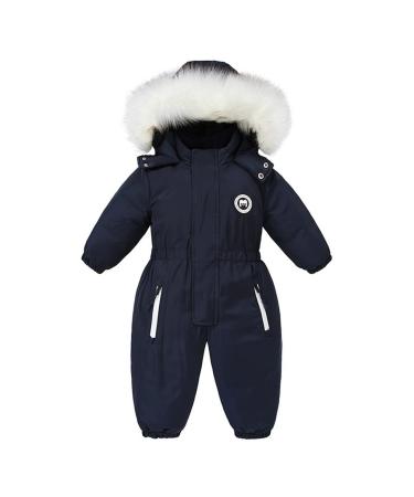 Baby Girls' Snowsuits Kids Waterproof Romper Ski Jackets Suit Boys Fleece Coat Windproof Outwear Blue 12-18 Months - Buy Online on GoSupps.com