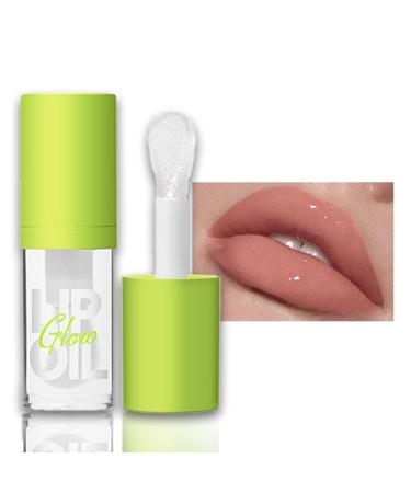 Plumping Lip Oil Lip Gloss Crystal Jelly Lip Care Oil Moisturizing Lip Gloss Long Lasting Lip Balm Liquid Lipsticks High-Shine Plumps Hydrating Nourishing Smooth lightweight Texture 1#