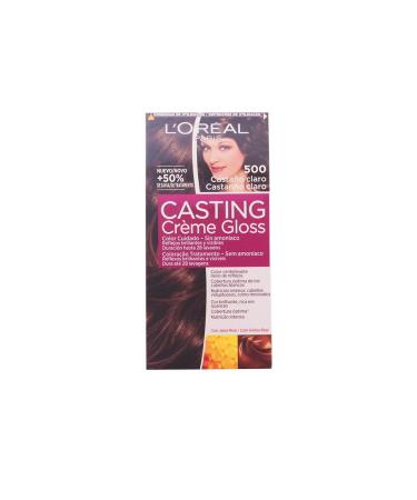 LOreal Paris Casting Creme Gloss Ba o De Color 500 Casta o Claro - Light Chestnut Brown Hair Color | 1 Piece Pack - Buy Online on GoSupps.com