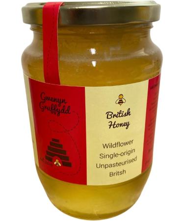 Gwenyn Gruffydd - British Blossom Honey 1kg Bulk Glass Jar - - 100% Pure Natural Unpasteurized Raw Honey - Bulk Honey 1kg - Unheated - Gluten Free - Premium Honey from Non-Sugar Fed Bees UK - Buy Online on GoSupps.com