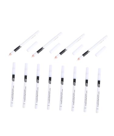 Ipetboom 12pcs Eyeliner Pencil Highlighter White Eyebrow Mapping Pencil Makeup Eyeliner Applicator Cosmetic