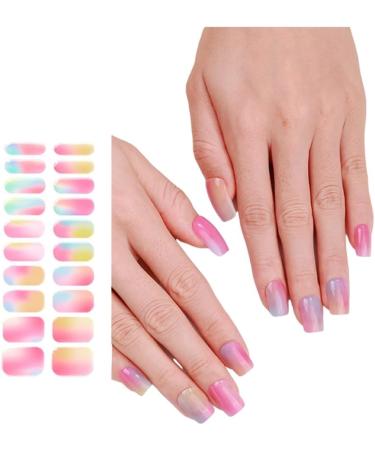 Bottone Semi Cured Gels Nails Stickers Light Required Nails Polish Strips Gels Nail Strips Nails Decortions for Party Wedding Style5 - Buy Online on GoSupps.com