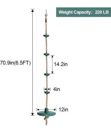 Climbing Rope with Platforms, Disc Swing Seat Set & Bonus Accessories - Playground Fun for Kids | Includes Hanging Strap & Carabiner - Buy Online on GoSupps.com