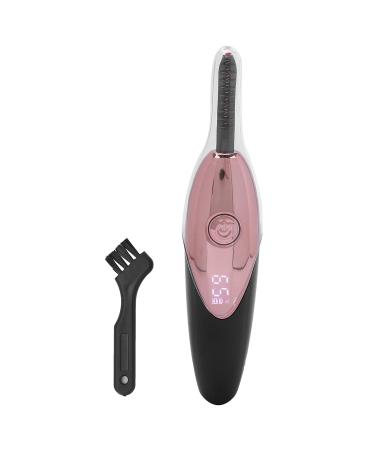 Verdant Touch Electric Eyelash Curler Electric Heated Eyelash Curler Rechargeable Portable USB Natural Eyelash Curling Comb with Cleaning Brush Rose Red