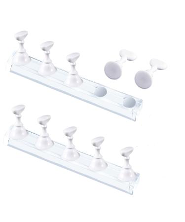 Justotry 2 Set White Nagel Stand for Press On Nails Display Fake Nails Holder for Painting Naitous Practices Beginner Acrylic Nail Art Kit Accessories DIY NAGEL HALTER FOR FACK NAGE TOORE