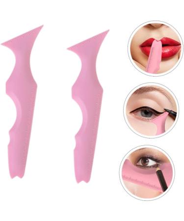 Beavorty 2pcs Silicone Beauty Ruler Tuile Molds Silicone Makeup Guide Tool Angled Eyeshadow Stencils Cream 1 count (Pack of 1) Pink-1 - Buy Online on GoSupps.com