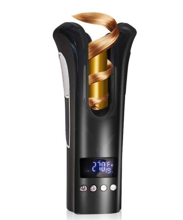 Buy Black Automatic Rotating Curling Iron - 1 Inch Ceramic Wand for Professional Quality Curls | Travel-Friendly & Newest Model - Buy Online on GoSupps.com