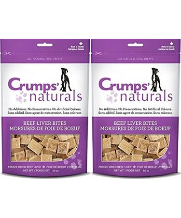Crumps' Naturals 2 Pack of Beef Liver Bites for Pets 10 Ounces Per Pack