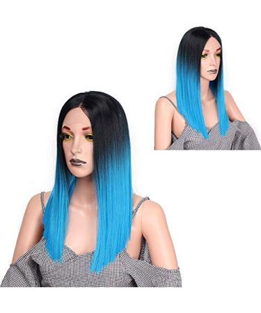 HBINGBING Blue Straight Long 20 Synthetic Lace Front Wig - Heat Resistant Fiber for All Women - Buy Online on GoSupps.com