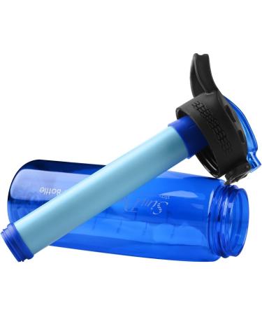 SimPure Filtered Water Bottle - BPA Free, 4-Stage Replaceable Filter, Portable for Camping, Hiking, Travel - Blue - Buy Online on GoSupps.com