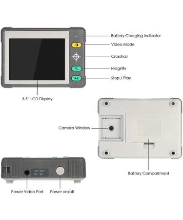 Electronic Reading Aid Digital Magnifier 3.5 Inch Portable Digital Magnifier 3X-15X HDMI Connected to HDTV Handheld Digital Magnifier - Buy Online on GoSupps.com