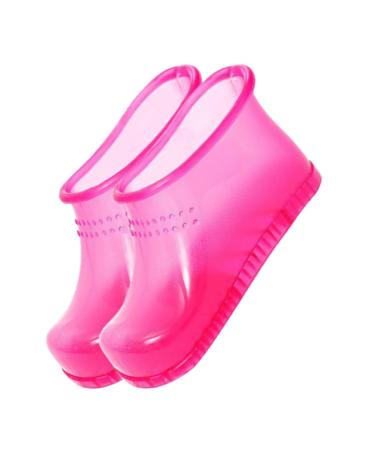 CORHAD 1 Pair Foot Bath Shoes Foot Bathing Shoes Foot Washing Shoes Foot Soak Shoes Foot Soak Bucket Boots Foot Bath Tool Foot Bath Boots Foot Soaking Shoes Foot Soaking Boots 26.3x11cm Rosy