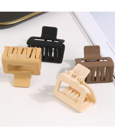 4 Pcs Small Hair Claw Clips for Thin and Thick Hair 2" Square Matte Hair Clips Non-slip Jaw Clips Hair Accessories for Women Girls - Buy Online on GoSupps.com
