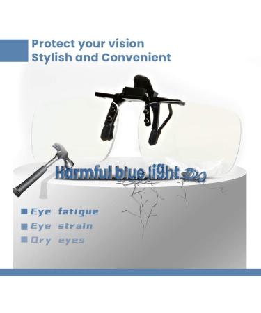 Clip-On Blue Light Blocking Magnifying Reading Glasses 2.0x | Transparent Lenses | Unisex Readers - Buy Online on GoSupps.com
