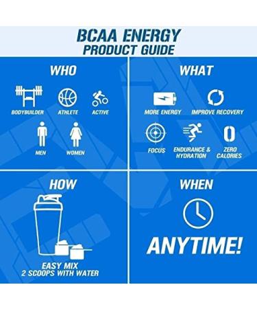 Evlution Nutrition BCAA Anytime Energy Powder - Pre Workout Powder with BCAAs Amino Acids Post Workout Recovery Drink Vitamin C Vitamin B12 Muscle Recovery Endurance (30 Servings Blue Raz V2) - Buy Online on GoSupps.com