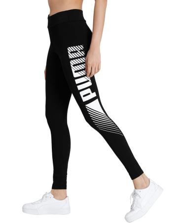 PUMA Women's ESS Graphic Leggings - Stylish Comfort in Puma Black | Shop Internationally - Buy Online on GoSupps.com