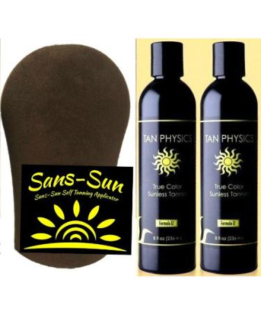 Tan Physics True Color Tanner (2 Pack) w/Tanning Mitt by Sans-Sun