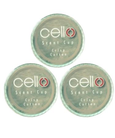 Cello Crisp Cotton Scent Cup x3. Tealight Scented Candles. High Fragrance Tea Lights Candles. Divine Scented Candle Melt Cups. for Tealight & Candle Holders. Stunning Candles Gifts for Women.