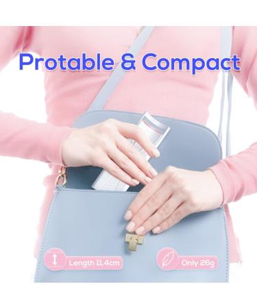 Torribala Pink YJ02 Eyelashes Curls Portable Small Electric Heated Eyelash Curler Long Lasting Electric Heated Comb Makeup Tool - Buy Online on GoSupps.com